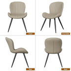 Dining Chairs Set of 6 Modern Fabric Dining Room Chairs Upholstered Dining Chairs with Thick Cushions Metal Legs Armless Back Chair for Kitchen and Living Room Beige