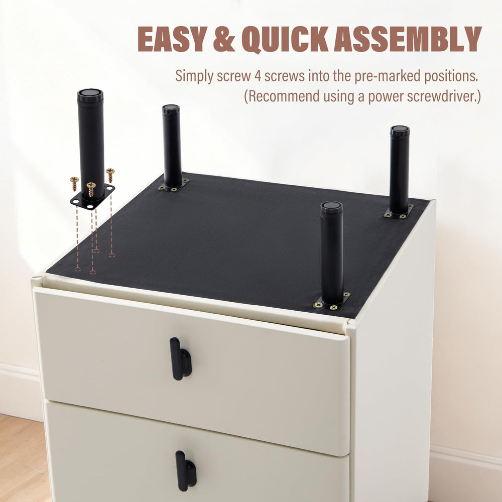 Lamberia Narrow Nightstand with 3 Drawers, Narrow Side Table, Small Bedside T...