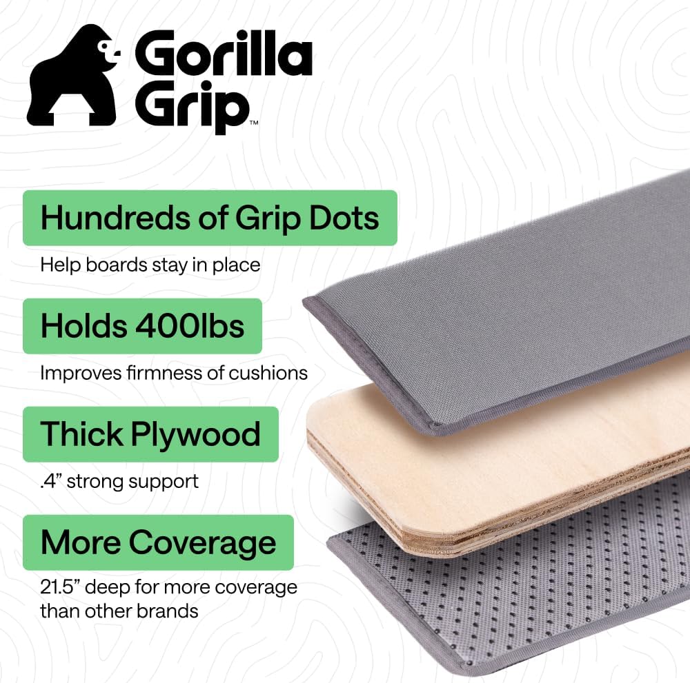 GORILLA GRIP Couch Cushion Support Board for Sagging Sofas, 21.5x70 Gray | He...