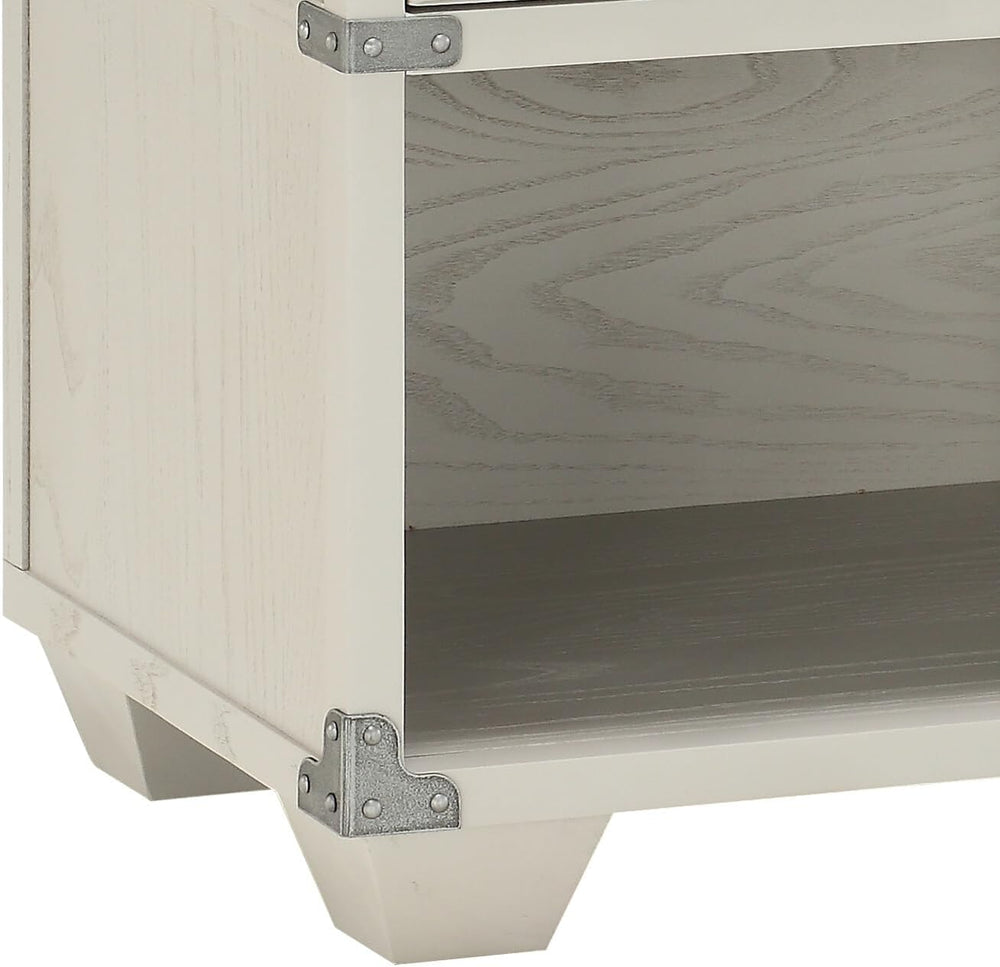 Gray Finish Nightstand, 2-Drawer Nightstand,for Small Spaces