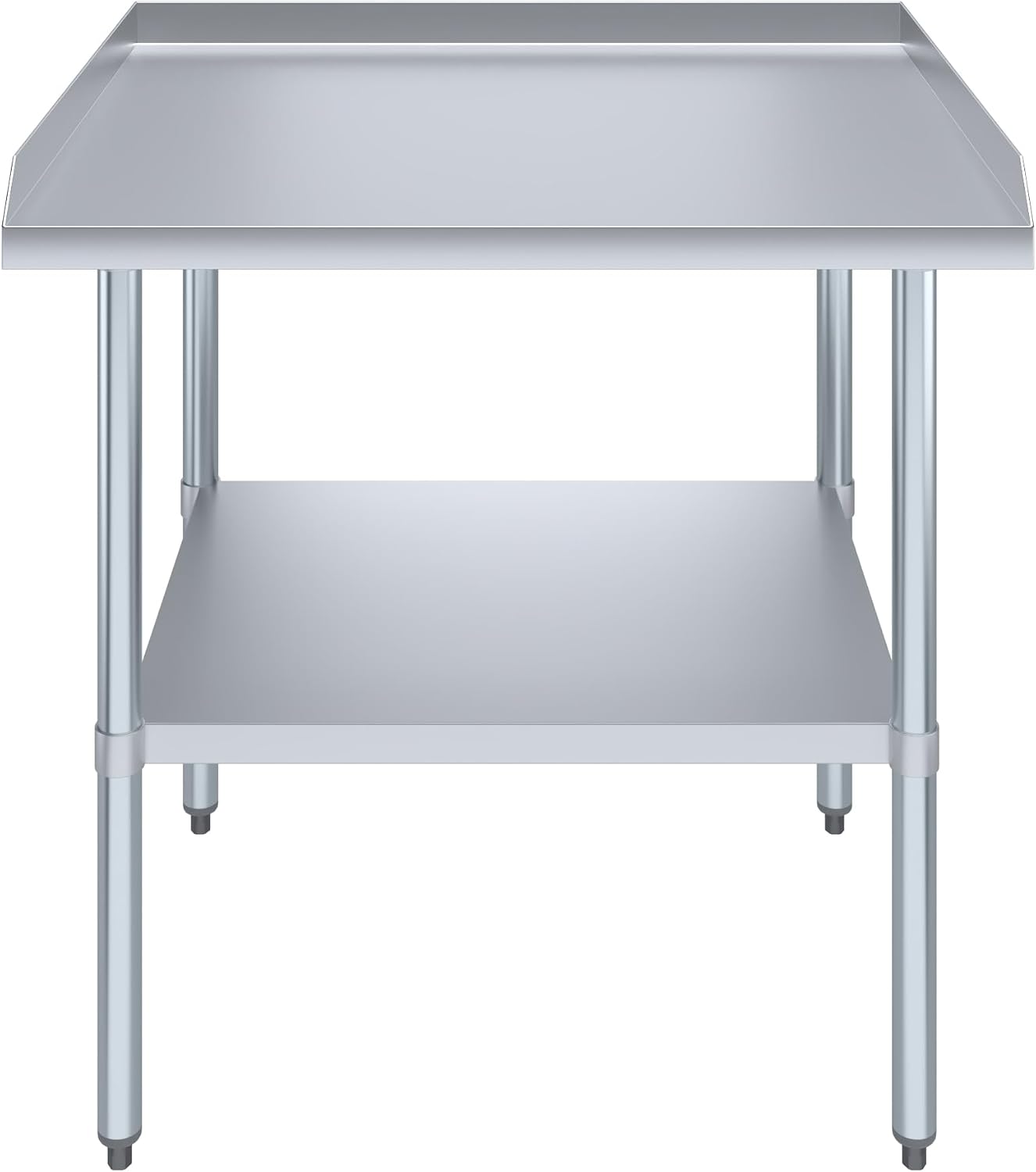 AmGood Commercial Work Table with Backsplash and Sidesplashes | NSF (Stainless Steel Table with Sideguards, 36" Long x 30" Deep)