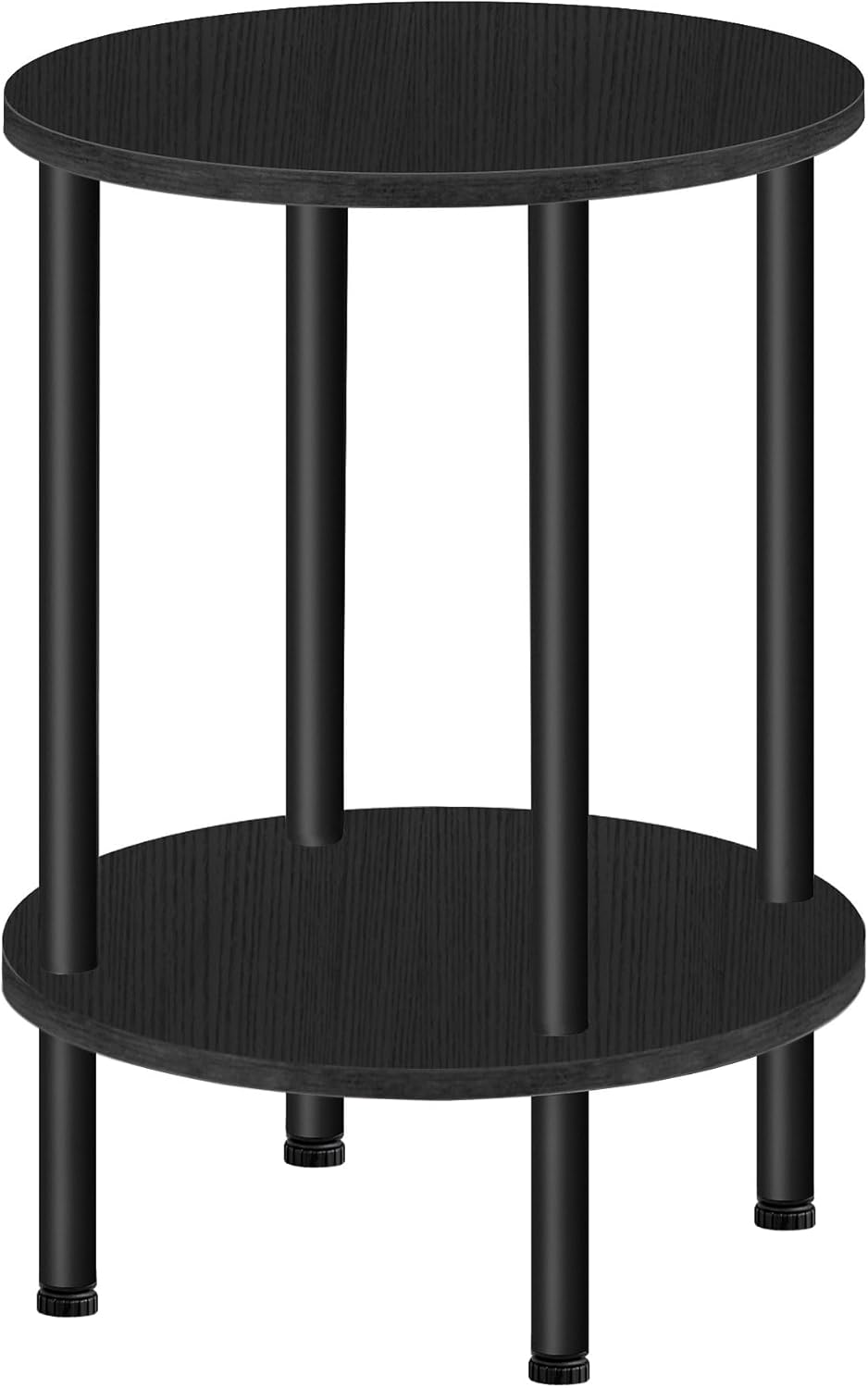 CHOEZON Round Side Table, 2-Tier End Table, Small Round Nightstand with Sturd...