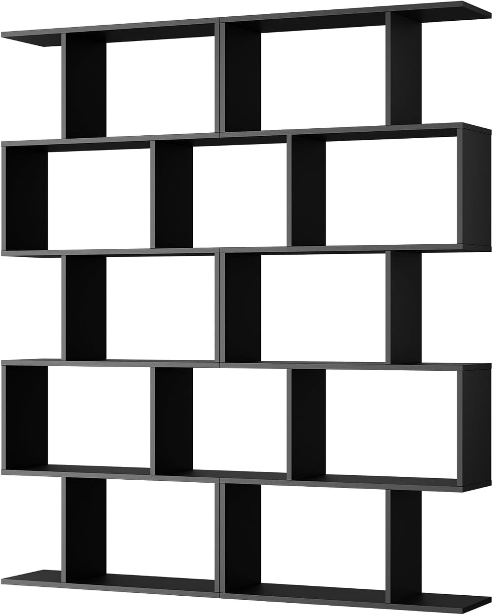 Cozy Castle Set of 2 Geometric Bookcase, S-Shaped Modern Bookshelf, Room Divi...