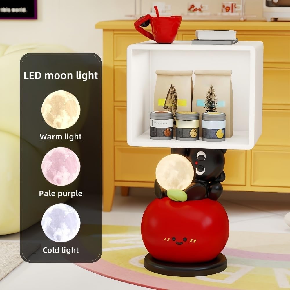 Narrow Bedside Table, Mini Cartoon Bedside Cabinet, Cute Cream Style Nightsta...