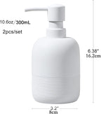White Soap Lotion Dispenser with A Spare Pump,Liquid Hand Soap Dispenser Sets for Bathroom Countertop,2pcs/Set Soap Dispenser for Kitchen
