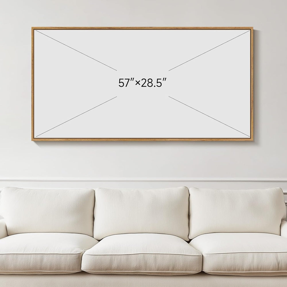 Large Framed Neutal Abstract Landscape Wall Art for Living Room, 60x30 In