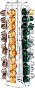 Restaurantware Restpresso 5.1 x 16.3 Inch Coffee Capsule Holder 1 Durable Pod Carousel - Holds 60 Nespresso Capsules 360-Degree Rotatable Iron Espresso Pod Organizer Pods Not Included