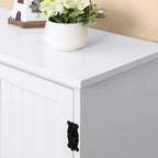 48.5" Farmhouse Kitchen Pantry, Floor Storage Cabinet with 4 Doors, White, Easy to Maintain, for Dining Room