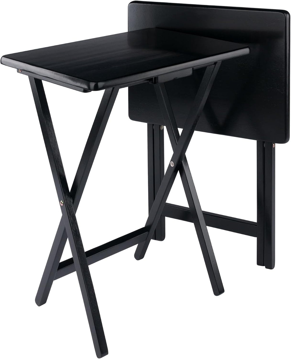 Winsome Alex Set of 2 Foldable Snack Tables, Black