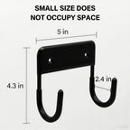 Ironing Board Holder Wall Mount, 5-Inch Wall Mount Ironing Board Hanger, Metal Holder for Laundry Room, Space-Saving & Easy Install,Black