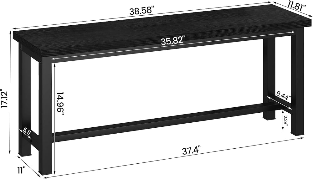 DKLGG Dining Benches, 39 Inch Kitchen Bench, Pair of 2 for Living Room, Bedro...