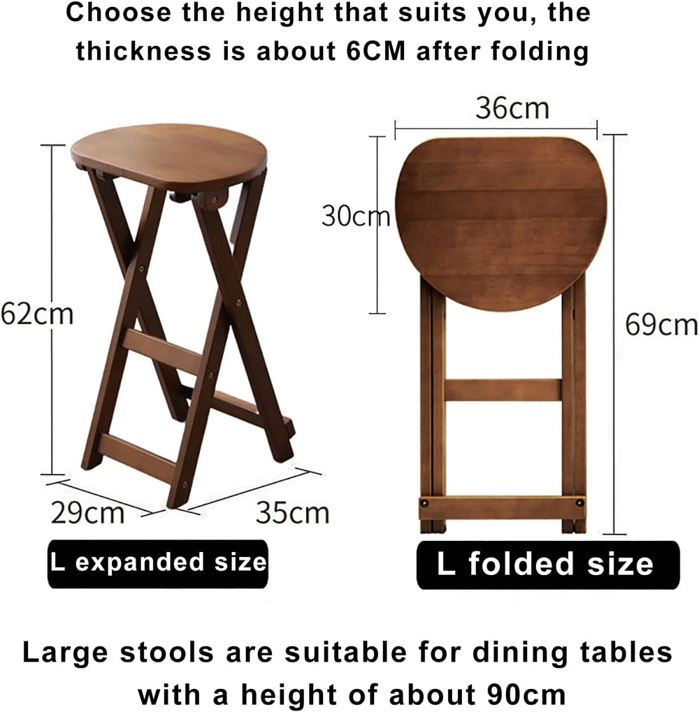 SAZDFY Folding Wood Barstools,Kitchen Counter Height Stool Portable Bar Stool...