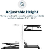 Vari VariDesk Essential Vertical Lift 30 Inch Standing Desk Converter - Compact Home Office Workstation for Laptop or Monitor + Keyboard Tray - Delivers Fully Assembled (Black)