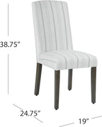 HomePop Parsons Classic Dining Chairs, Pack of 2, Dove Grey Stripe