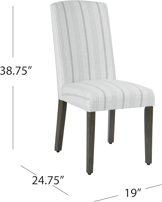 HomePop Parsons Classic Dining Chairs, Pack of 2, Dove Grey Stripe