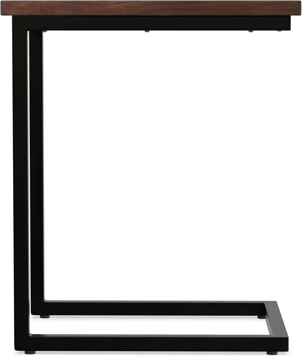 SIMPLIHOME Skyler C-Side Table - 16 inch Wide Solid Mango Wood and Metal Slid...
