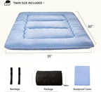 MAXYOYO Japanese Floor Mattress Futon Mattress, 4" Thicken Tatami Mat Sleeping Pad Foldable Roll Up Mat Boys Girls Dormitory Pad Kids Floor Lounger Pillow Bed, Charcoal Grey, Queen Size