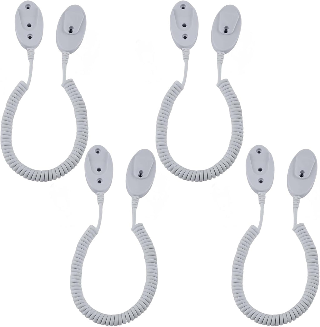 Magnetic Remote Leash Control Holder with Security Cable, Retractable Tidy Anti-lost Rope Organizer Easy Installation Stable Suitable for Projector TV Fan and Air Conditioner Remotes (4Pcs White, L)