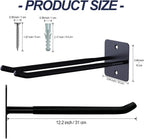 Large Garage Hooks Heavy Duty - 4 Pack 12.2" Long Garage Storage Utility Hooks, Wall Mount Ladder Hanger, Garage Organizer for Hanging Tool, Chairs, Hoses, Garden Tool, Bulk Items, Ropes, etc.