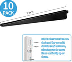 10 Pack 9‑Inch Adjustable Wire Shelf Brackets – Heavy‑Duty Double‑Track Closet & Wall Shelving System Supports（Black）