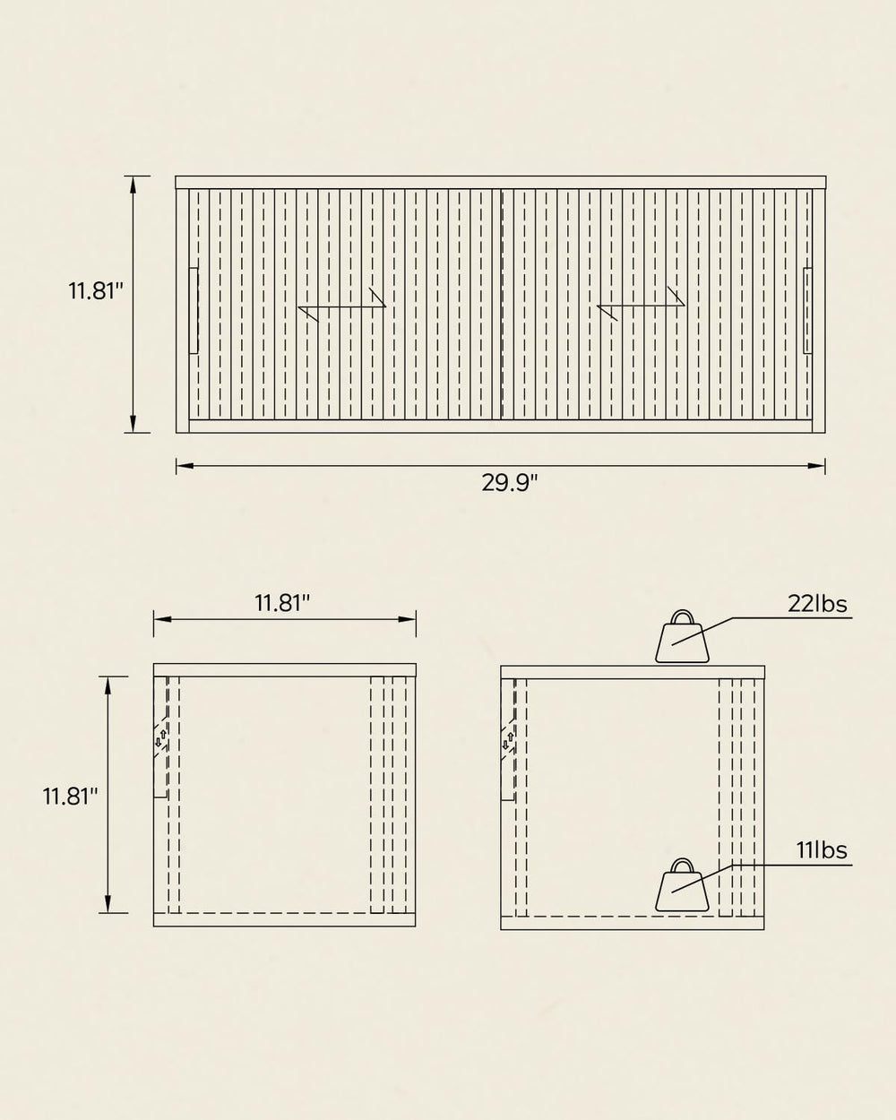 Fluted Floating TV Stand, 30" Multi-Purpose TV Display Shelf Modern Cons...