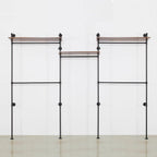 Industrial Iron Pipe Clothing Rack, 40inch Black Vintage Retro Shelving Wall Mounted DIY Garment Rack Rustic Farmhouse Kitchen Storage