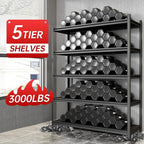 Metal Garage Shelving, Adjustable 5-Tier Heavy Duty Shelving, 3000 LBS Garage Shelving Unit and Storage，Heavy Duty Shelves for Basement,Warehouse，Kitchen (19.7" D*47.2" W*72" H)