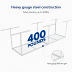 FLEXIMOUNTS 2x8 Overhead Garage Storage Rack,Adjustable Storage Organization System,Heavy Duty Metal Garage Ceiling Storage Racks,400lbs Weight Capacity,White, Classic Series