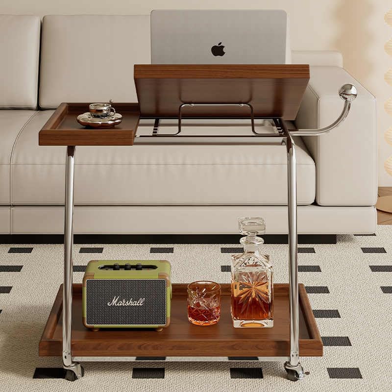 Nordic Solid Wood Movable Flip Top Side Table – Multi-Functional Adjustable R...