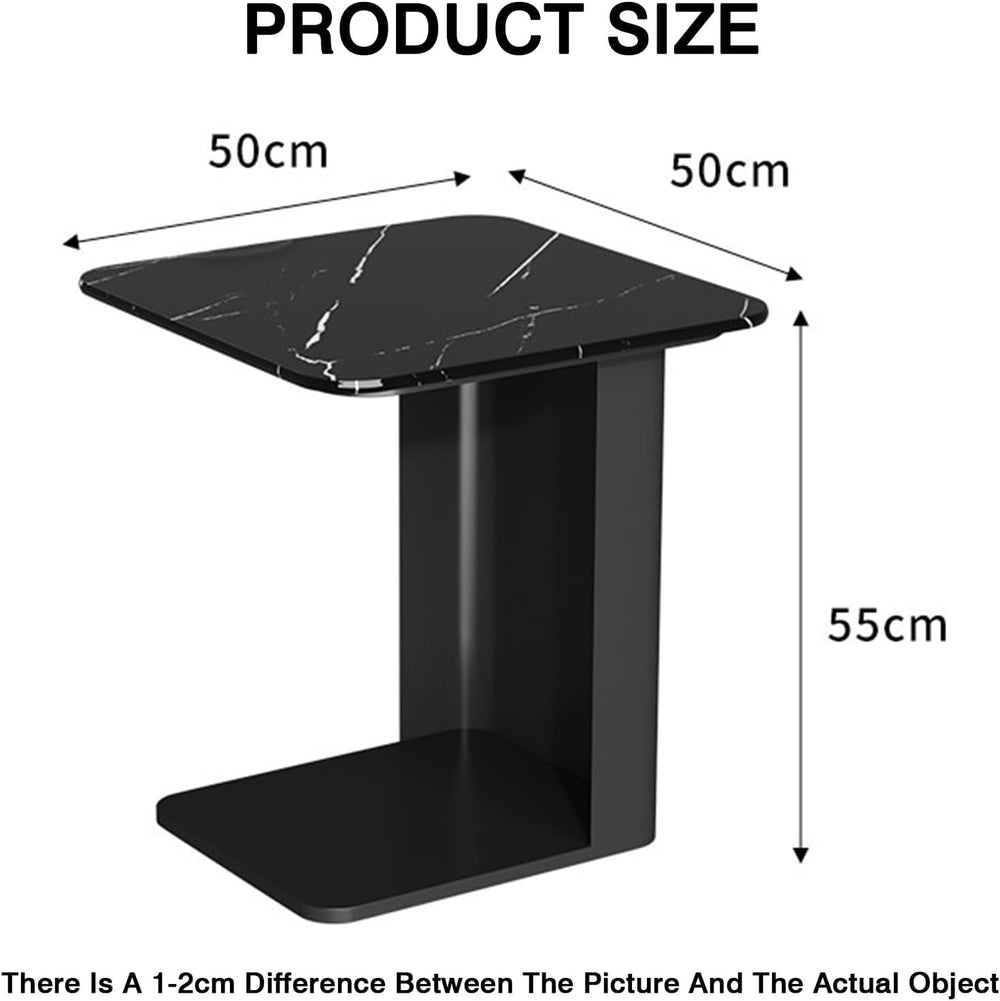 Bedside/Sofa Side Table – Two-Tier Micro-Crystalline Stone Table (Suitable as...