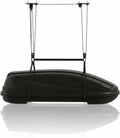 Cargo Box Garage Pulley System, Heavy Duty Ceiling Hoist for Rooftop Cargo Boxes, 150 Lb Capacity, Fits 10–14 ft Garage Ceilings, Includes Adjustable Straps & 20 m Ropes, Space‑Saving Ceiling Mounted