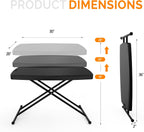 VINGLI 30" Small Folding Table Portable, Laptop TV Tray, Camping Table | 3 Ajustable Height, HDPE Top with Steel Frame,Black- Small Office Spaces, Gaming Station, a Craft Table or Dining