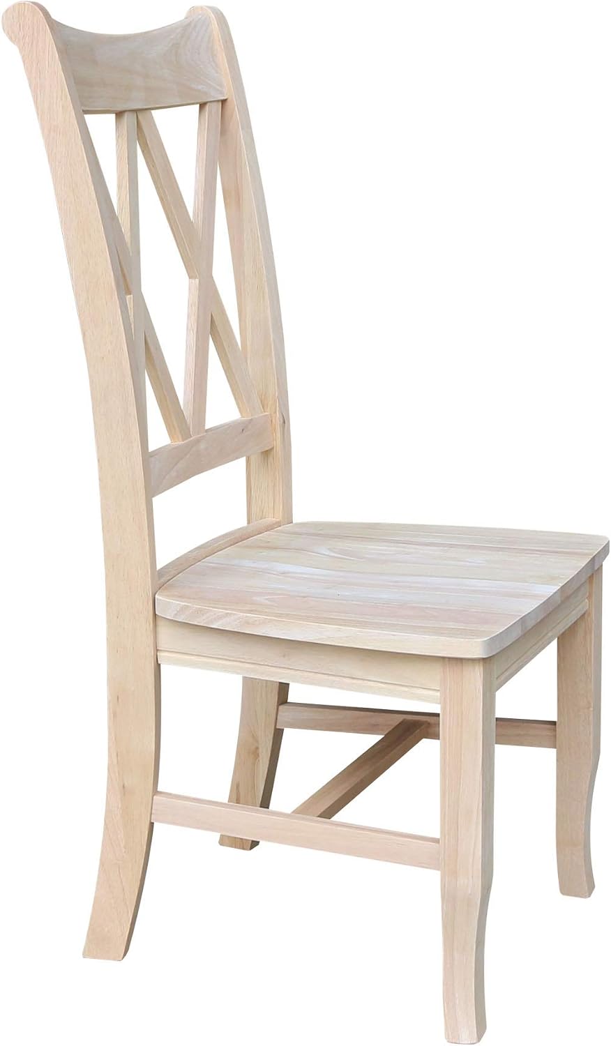 IC International Concepts, Set of 2 Double X-Back Dining Chairs, Armless, Rea...