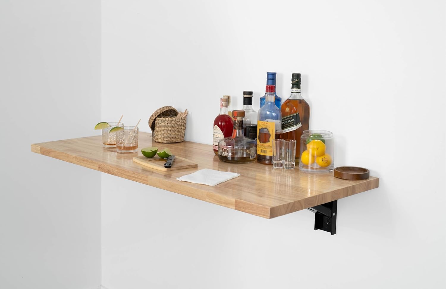 SafeRacks Heavy Duty Wall Mounted Folding Table | Collapsible Workbench with Soft Close Dampers | 48” or 60” Options | Holds Up to 500 lb | Folds Flat Against The Wall (60")