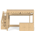 Full Over Full Loft Bed with Storage Stairs and Pretend Store Counter (Full)