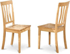 East West Furniture MZAN3-OAK-W 3 Piece Dining Table Set for Small Spaces Contains a Rectangle Dining Room Table with Dropleaf and 2 Wood Seat Chairs, 36x54 Inch, Oak