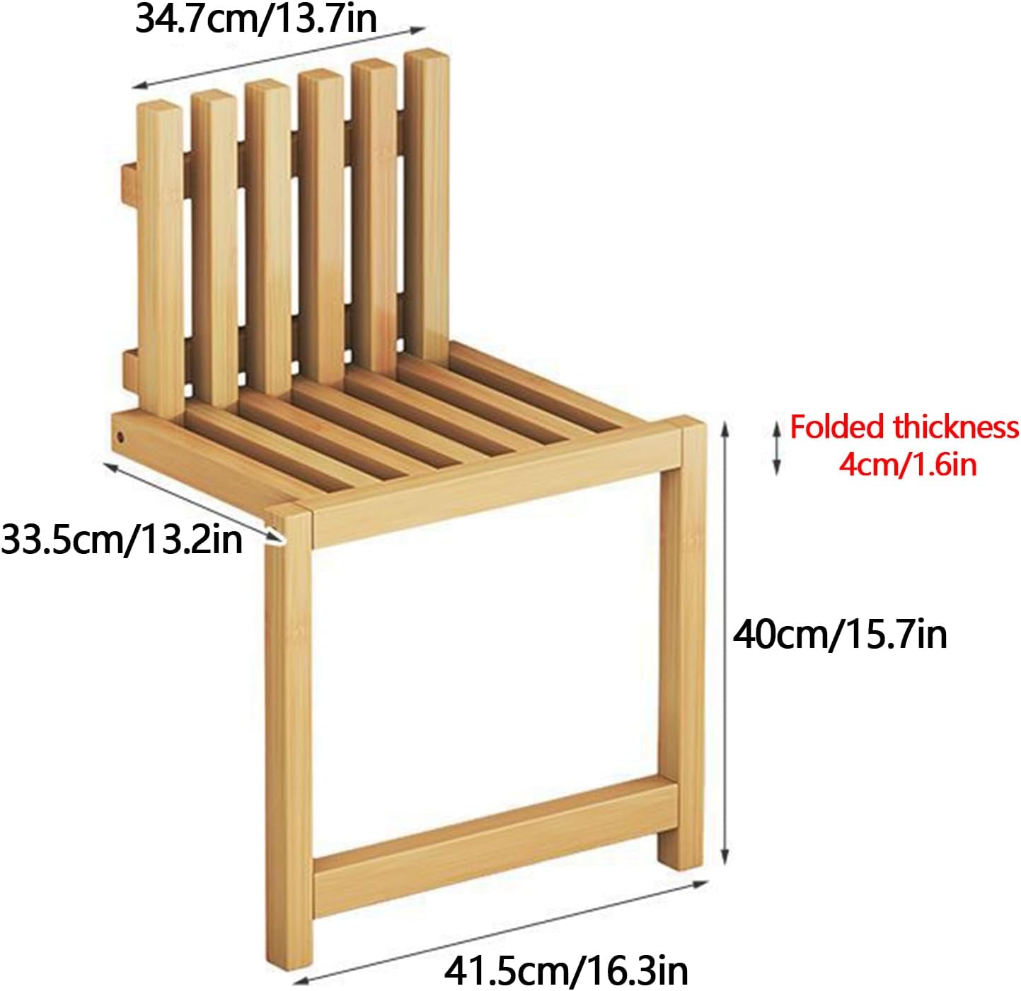 Wooden Wall Mounted Shoe Bench, Hidden Foldable Shoe-Changing Stool, Folding Wall Hang Balcony Chair, Space Saving for Living Room Bedroom Aisle Bathroom,Light Brown