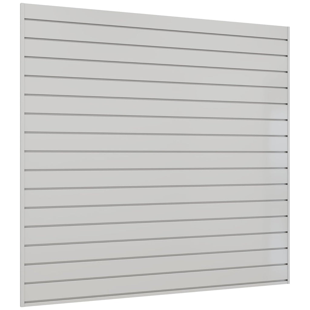Slatwall Panel 4 FT x 4 FT, Interlocking Slat Wall Paneling, Wall Mounted PVC Wallpanel, Suitable for Garage Storage and Organizer, Slatwall Board, Shelves - Grey