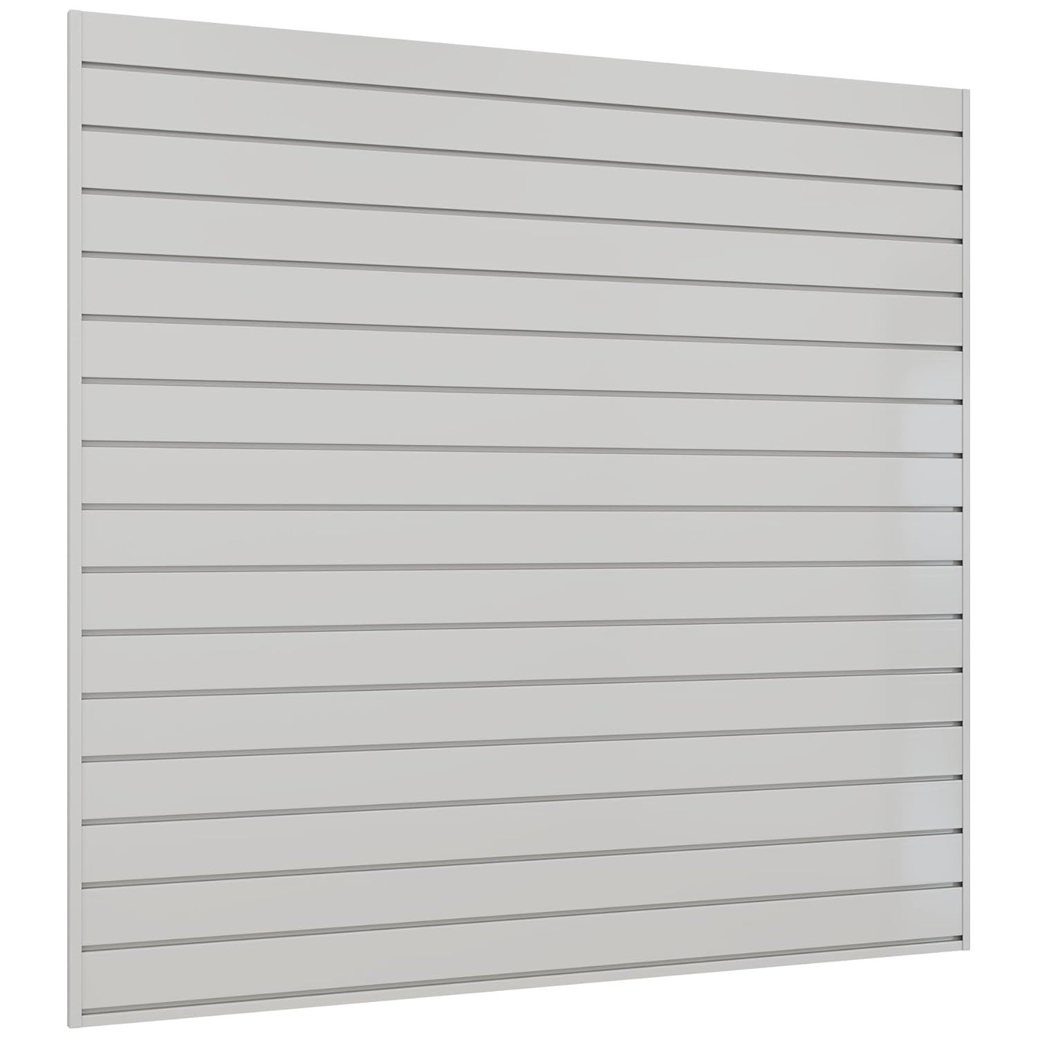 Slatwall Panel 4 FT x 4 FT, Interlocking Slat Wall Paneling, Wall Mounted PVC Wallpanel, Suitable for Garage Storage and Organizer, Slatwall Board, Shelves - Grey