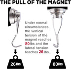 MIKEDE Magnetic Hooks Heavy Duty, 60 lb+ Strong Swivel Swing Neodymium Magnetic Hooks for Hanging, Strong Magnet Hanger for Cruise Cabins, Locker, Toolbox, Home, Kitchen - Pack of 10