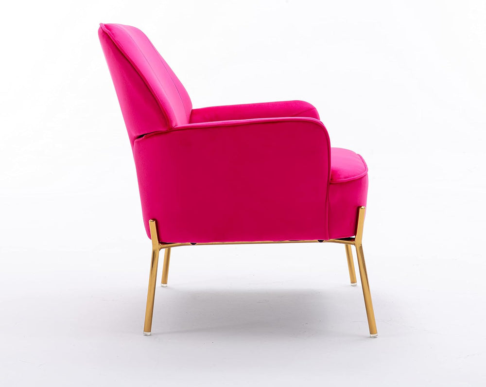 Comfy Velvet Accent Chair with Glam Metal Legs for Dining Room Bedroom Living...