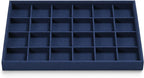 24 Grids Jewelry Tray Earring Organizer Tray Microfiber Jewelry Display Tray Ring Earrings Holder Trays Jewelry Drawer Organizer for Ring Earrings Holder Storage Display Tray