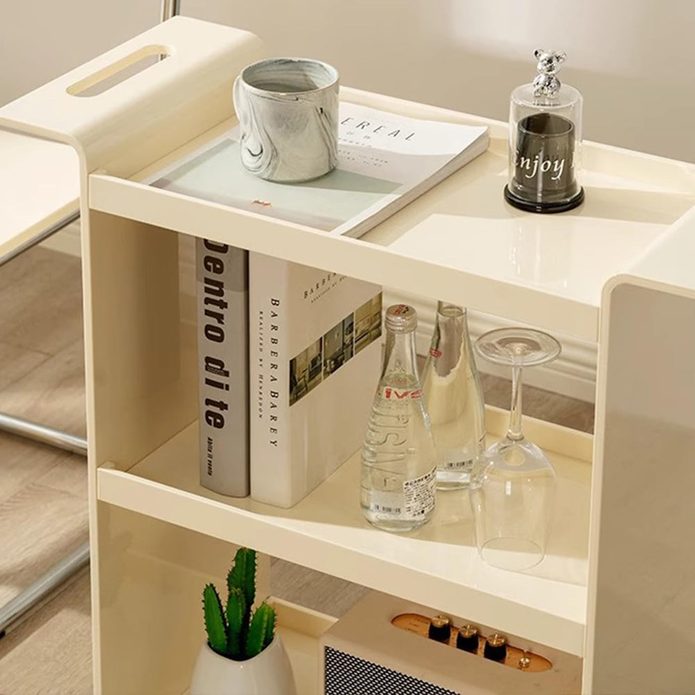 Gdrasuya10 3 Tier Acrylic Bar Cart Serving Cart with Wheels, Clear Acrylic Ut...