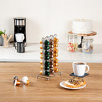 Restaurantware Restpresso 6.5 x 3.7 x 10.4 Inch Coffee Capsule Holder 1 Durable Pod Stand - Holds 42 Nespresso Capsules 4 Raised Legs Iron Espresso Pod Organizer Pods Not Included