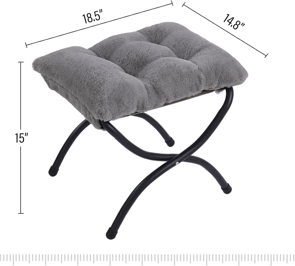 Folding Ottoman, Foldable Footrest Stool, Portable Small Foot Stool for Couch...