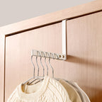 Over the Door Hanger Portable Coat Rack Heavy Duty Folding Hanging Clothes Rack for Space Saving Coat Towels for Bedroom Bathroom (White)