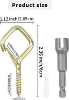 35PCS Eye Screw Hooks for Hanging Heavy Duty with Safety Buckle.Metal Ceiling Hooks for Hanging Plants,Cup,Wind Chime,Bird Feeders,String Lights at Indoor&Outdoor,2.36 Inches Gold