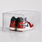 Clear Shoe Storage Box, 2026 2nd Gen Thickened Hard Plastic Stackable Organizer with Magnetic Door, Folding Shoe Rack for Closet, Large Sneaker Display Case for Sneakers and Ankle Boots,1 Pack