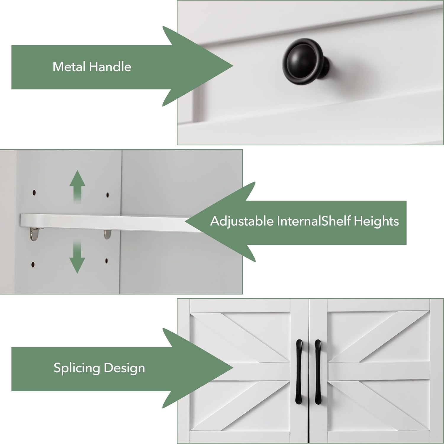 Bathroom Wall Cabinet, 23x25 Inch Farmhouse Medicine Cabinet Over Toilet with Drawer 2 Doors, Motion Lighting & Adjustable Shelves, White Above Toilet Storage for Laundry, Kitchen