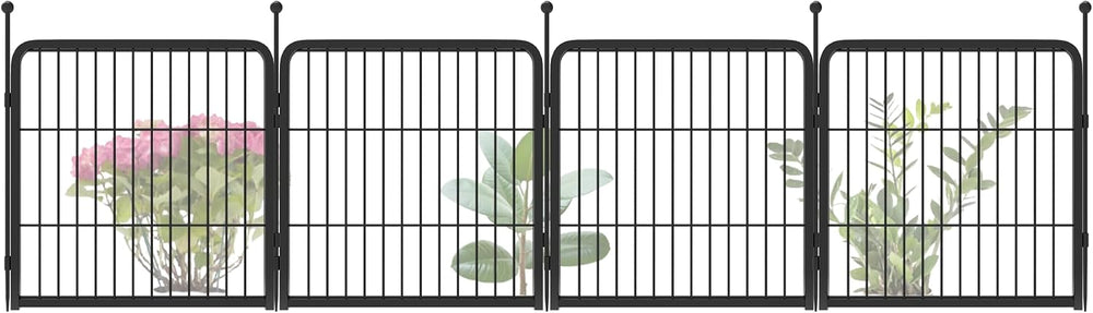 FXW No Dig Garden Fence, Outdoor for Yard, 24in(H) x 7.6ft(L), 4 Panels